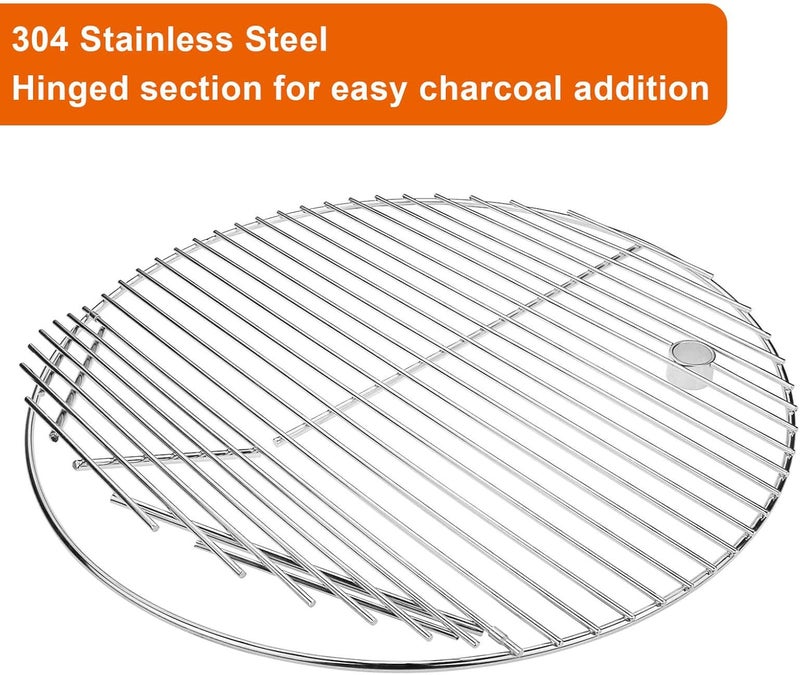 GRISUN 19.5" Round Grill Grate for Akorn Kamado Ceramic Grill, Pit Boss K24, Louisiana K24, Char-Griller 16620, 304 Stainless Steel Solid Rod Cooking Grates - Image 5